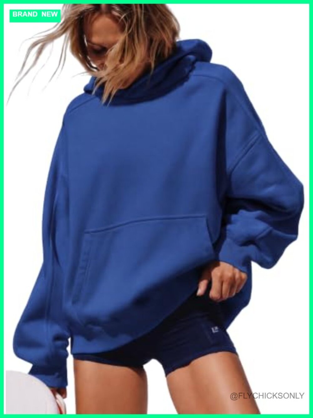Oversized Cotton Pullover Hoodie Drop Shoulder Sweatshirt Fall